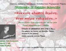 Κόκκινη κλωστή δεμένη στην ανέμη τυλιγμένη